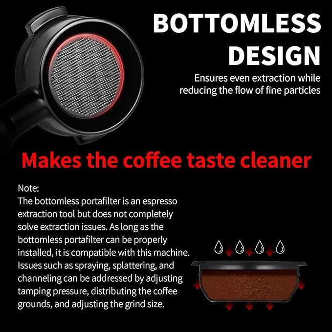 MHW-3BOMBER 58mm Bottomless Portafilter Fits E61, Flair 58, ECM, Rocket, Sanremo, Synesso, VBM Coffee Machines, 2 Ears Flat Espresso Portafilter with 18g Filter Basket, Astra BP7023L-OS