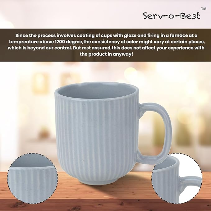 Ceramic Coffee Mugs with Handle Set – 2-Piece 11 Oz Ceramic Coffee Cups & 9" Tray, Handmade Gray Color, Microwave Safe Gift Set for Tea Lovers, Home Kitchen Décor