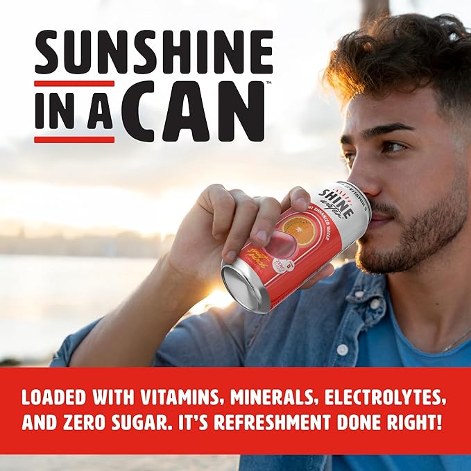Shine Water Fruit Punch Vitamin D Electrolyte Drinks 12-Pack, Sugar Free Flavored Water with Magnesium, Zinc & Antioxidants, Low Calorie Hydration Beverage, Plant-Based Vitamin Water Zero Sugar