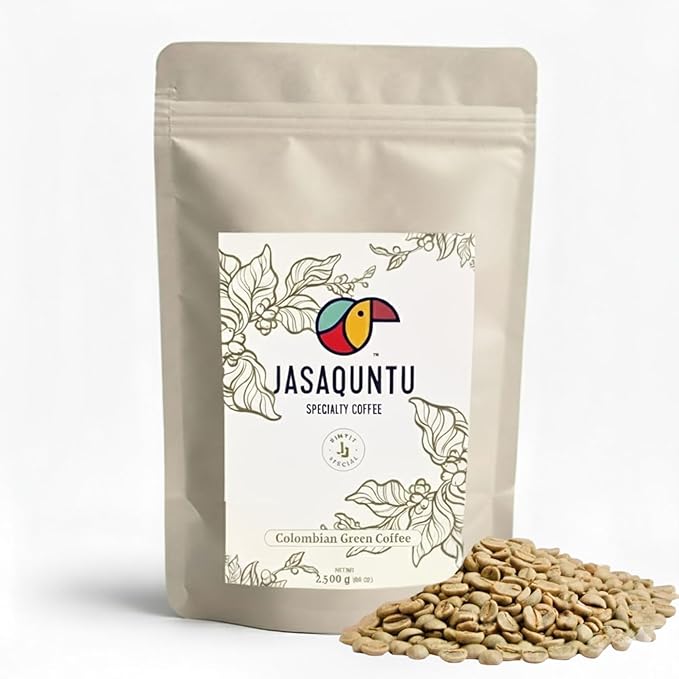Jasaquntu Specialty Coffee – Green Coffee Beans, Specialty Coffee in Size - 88 oz (2.5 kg), Select & Fresh Unroasted Coffee Beans, High- Quality & Distict Flavor, Pure Colombian Flavor