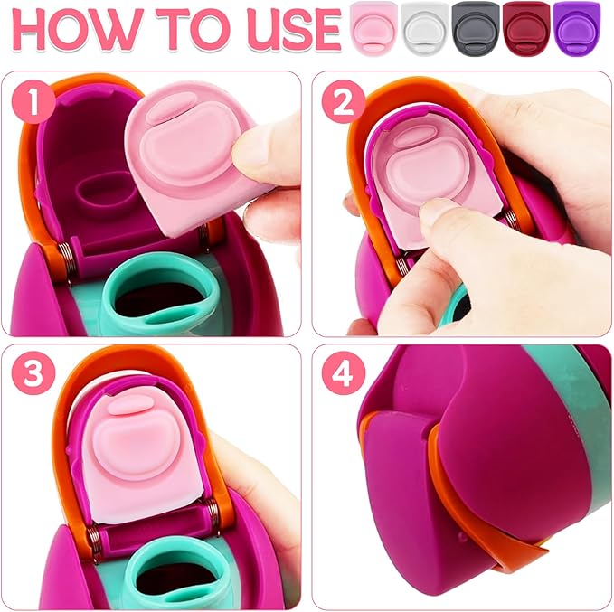 5 Pcs Replacement Seal Stopper Compatible with Owala FreeSip 16oz 32oz,Bottle Top Gasket Lid for Owala 16/19/24/32/40oz Seal Mouth Cap Silicone Stopper Parts Insert Accessories（5 colors 1）