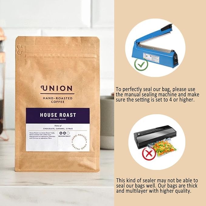Resealable Side Zipper Coffee Bags with Degassing Valve, High Barrier Natural Kraft Coffee Pouches with Aluminum Foil Liner, Ziplock Food Storage Bags, Longer Shelf Life (50, 8oz/0.5lb)