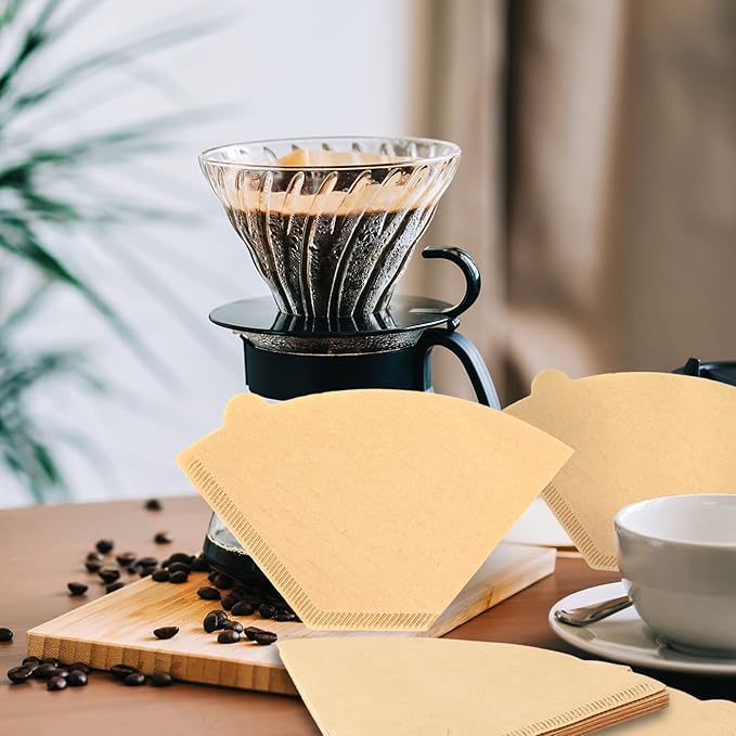 BOARDFEB Coffee Filters #2, 500 Count Coffee Filters Natural Unbleached Disposable Coffee Filters 2 Filter Cone Paper for Coffee Makers