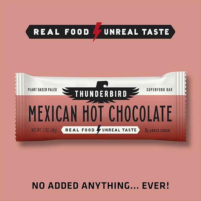 Thunderbird Bars Energy Snack, Gluten-Free with Protein, Healthy Real Food, Vegan Paleo Non-GMO, No Added Sugar, Sweet Spicy Savory Variety Flavor Pack (6 Count, 2 of Each Flavor, 1.7 oz. Bars)
