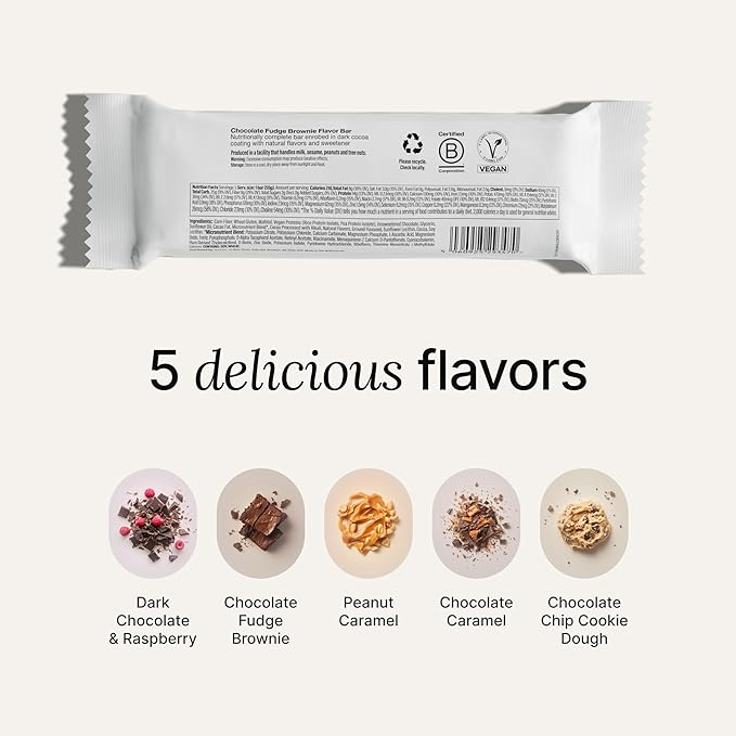 Huel Complete Nutrition Vegan Protein Bars | Fudge Brownie | 13g Protein | 27 Vitamins & Minerals, 2g Sugar, Non-GMO, 100% Plant Based Snack | 12 Pack