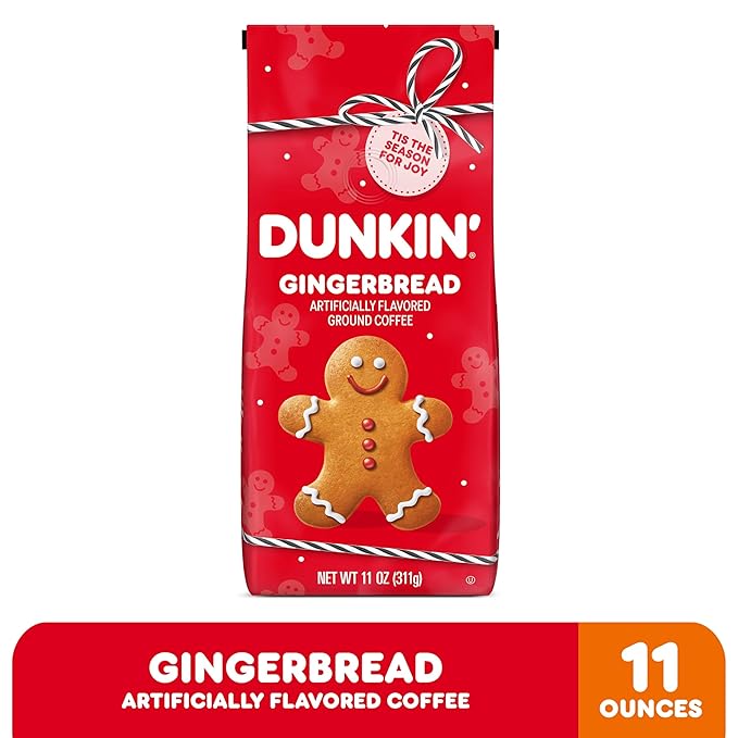 Dunkin' Gingerbread Artificially Flavored Coffee, Ground Coffee, 11 oz Bag
