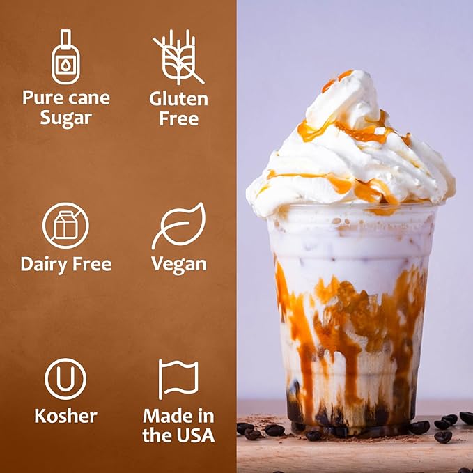 Syruvia SALTELLA Coffee Syrup Vanilla Salted Caramel - 25.4 fl oz - Kosher Syrups, Gluten Free With Pump