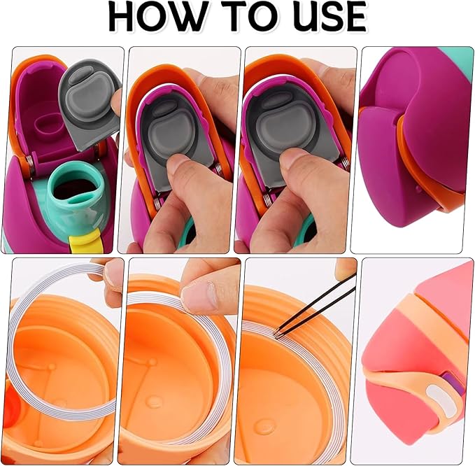 6 Sets Replacement Stopper and O Ring Gasket Compatible with Owala FreeSip 24oz 32oz,Water Bottle Lid Insert Cap Rubber Seal Parts for Owala 16/19/24/32/40oz Mouthpiece Accessories F6