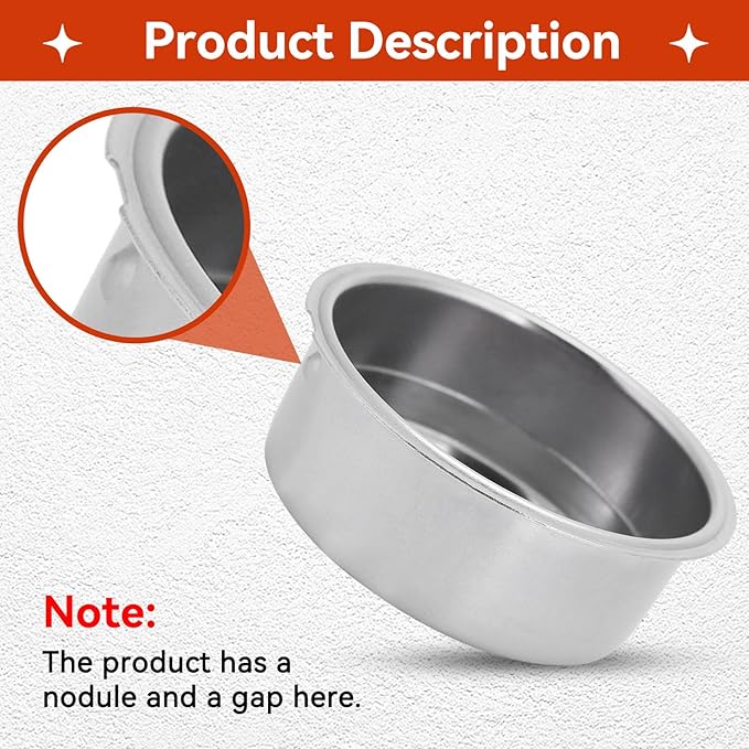 Stainless Steel Coffee Filter, 51mm Double Layer Pressurized Filter Basket Espresso Filter Basket Espresso Machine Parts for Portafilter Coffee Machine(Double Cup)
