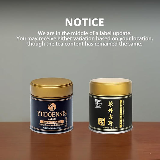YEDOENSIS Pure Ceremonial Matcha "Somei-Yoshino" - Organic Japanese Green Tea Ceremonial Matcha Powder, JAS Certified Organic, Vegan, Gluten-Free (40g)
