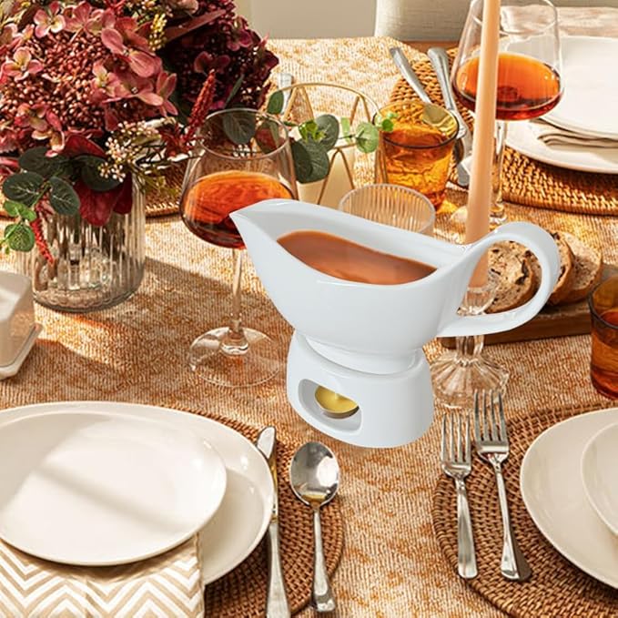 Large White Gravy Boat, 20oz hot sauce, salad dressing, milk, microwave and refrigerator safety