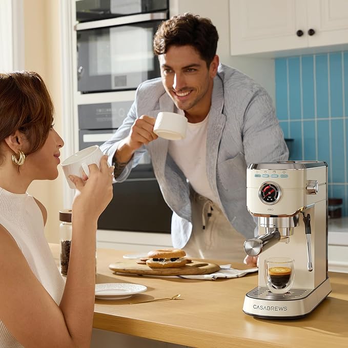 CASABREWS 5418 PRO Espresso Machine 20 Bar, Espresso Maker with Milk Frother Steam Wand, Stainless Steel Coffee Machine with 34oz Removable Water Tank, Gift for Her or Him, Gift for Girlfriend, Creamy