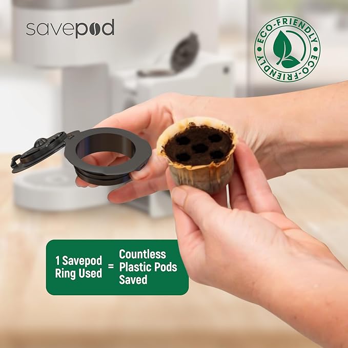 SavePod Universal Ring for Reusable Coffee Pods – Compatible with Keurig and K-Cup Brewers –Compatible Pod System with Sustainable Pod Ring – Reusable Coffee Pods (1-Pack)