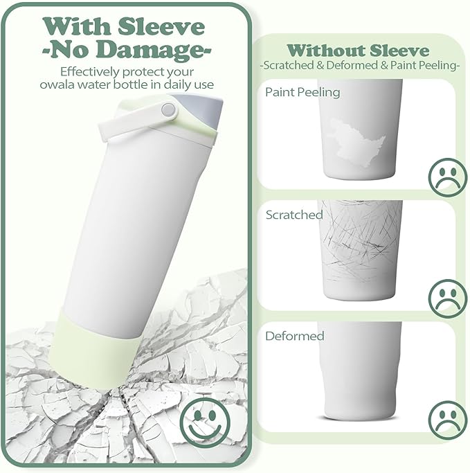 Silicone Boot for Owala 30oz & 40oz FreeSip Sway Bottles & Tumblers - Non-Slip, Scratch-Resistant, Stability Enhancer, Available in 12 Colors (Ice Breeze)