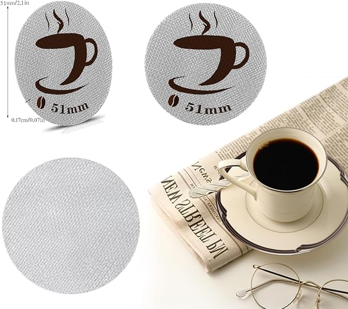 3 Packs 51mm Espresso Puck Screen, Reusable Puck Screen Replacement, Perfect Espresso Distribution Tool Compatible with Espresso, 1.7mm Thickness 150μm