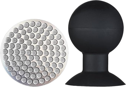 Puck Screen Reusable Mesh Coffee Filter for Espresso Portafilter Basket with Silent Puck Screen Ejector Coffee Grounds Remover Knock-Free Air Blower Kit (58mm)