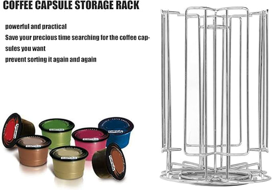 Metal Coffee Pod Holder Stylish Durable Coffee Capsule Storage Rack Organizer Stand for Home Office Kitchen Countertop Espresso Machine Accessories Black Iron