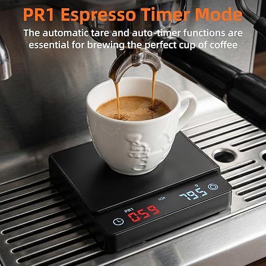 Mini Coffee Scale, Precise Espresso Scale with Timer & USB-C Charging, 0.1g/2kg Portable Small Scale for Baristas & Home Brewing, Auto-Timer for Pour Over, Espresso (Perfect for Home & Café)