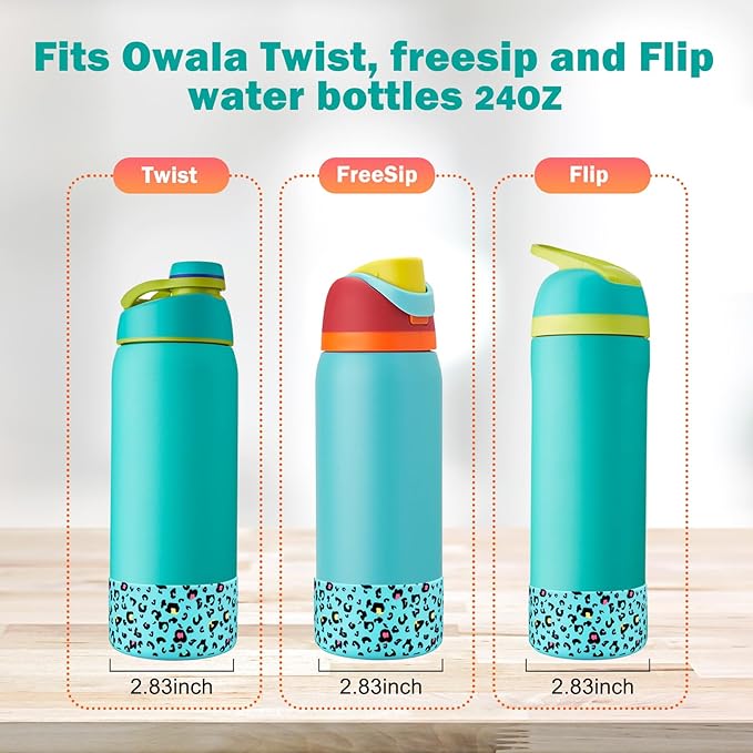 WK IEASON 2Pcs Silicone Boot for Owala Water Bottle, Protective Flask Bottom Cover Base for Owala FreeSip Twist and Flip Flask Water Bottle Accessories-2.83inch Bottom Diameter
