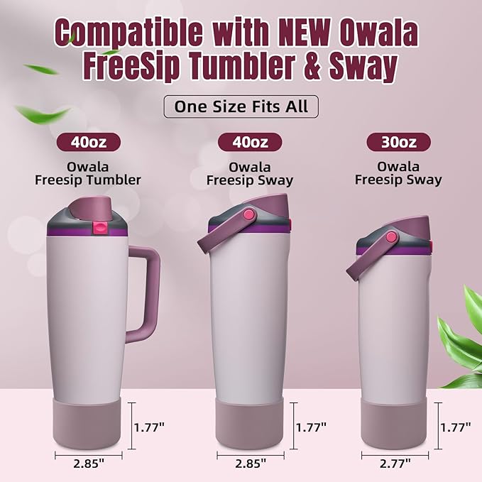 2PCS Silicone Boot Compatible with Owala 30oz & 40oz FreeSip Sway Bottles & Tumblers, Protective Anti-Slip Bottom Cover Sleeve for Freesip Sway Tumbler
