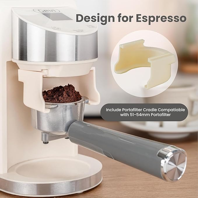 Gevi Coffee Grinder Electric,Coffee Bean Grinder with 35 Grind Settings for Espresso,Drip,French Press,Burr Coffee Grinder for Home Use,Anti-static Design,Beige