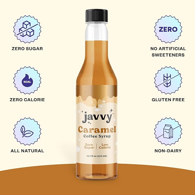 Coffee Syrup - Zero Sugar, Zero Calorie, Flavoring Syrup for Coffees, Coffee Bar Accessories - Great for Flavoring All Types of Drinks – Caramel