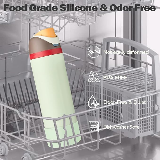 2PCS Silicone Boot for Owala 24oz FreeSip Water Bottle, Anti-Slip Scratch-Resistant Bottom Sleeve, Protective Sports Bottles Accessories, BPA-Free