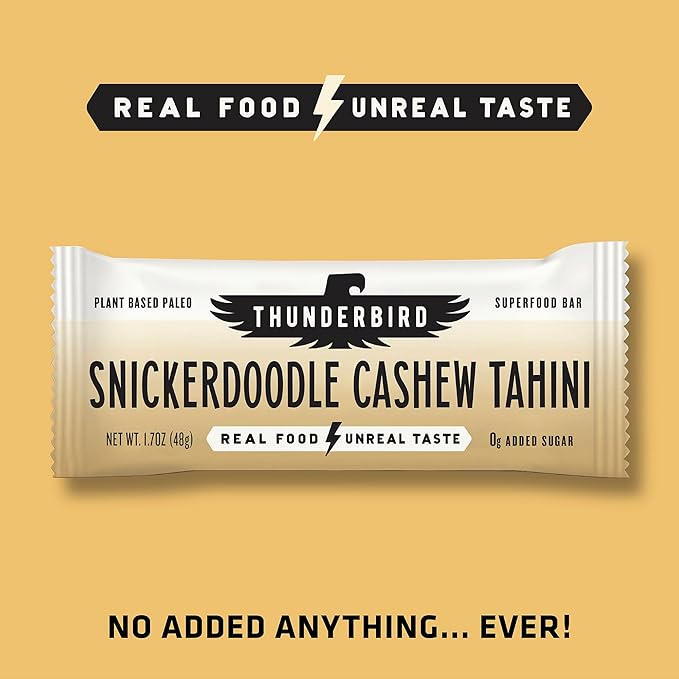 Thunderbird Bars Energy Snack, Gluten-Free with Protein, Healthy Real Food, Vegan Paleo Non-GMO, No Added Sugar, Sweet Spicy Savory Variety Flavor Pack (6 Count, 2 of Each Flavor, 1.7 oz. Bars)