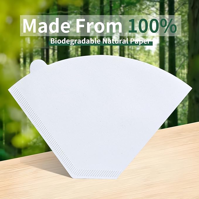 Coffee Filters #4 Compatible with Moccamaster Coffee Machine, 100 Pcs White Cone Disposable Filter Paper for Technivorm Moccamaster 8-10 Cup KBT KBGV KB