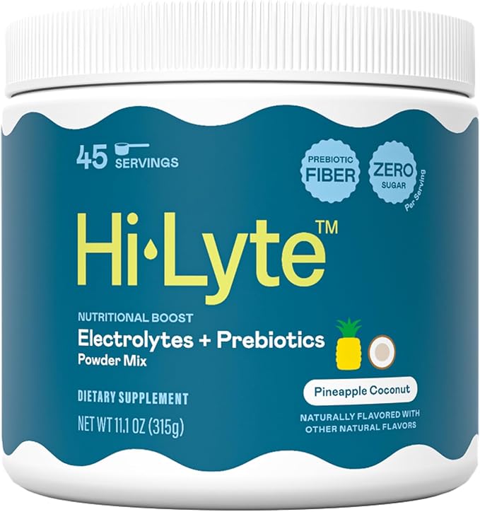 Hi-Lyte Gut Health Electrolyte Powder, Daily Hydration Supplement & Crave Killer, Pineapple Coconut, 45 Servings, Low Carb, Sugar-Free, Keto & Vegan | Plus Prebiotic Fiber for Digestive Wellness