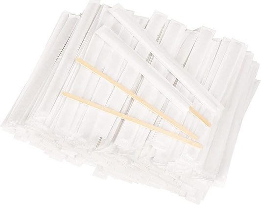 7.5 Inch 500 Pcs Individually Wrapped Coffee Stirrers, Paper Wrapped Coffee Stir Sticks, Wrapped Stir Sticks, Tea and Hot Chocolate Gifts