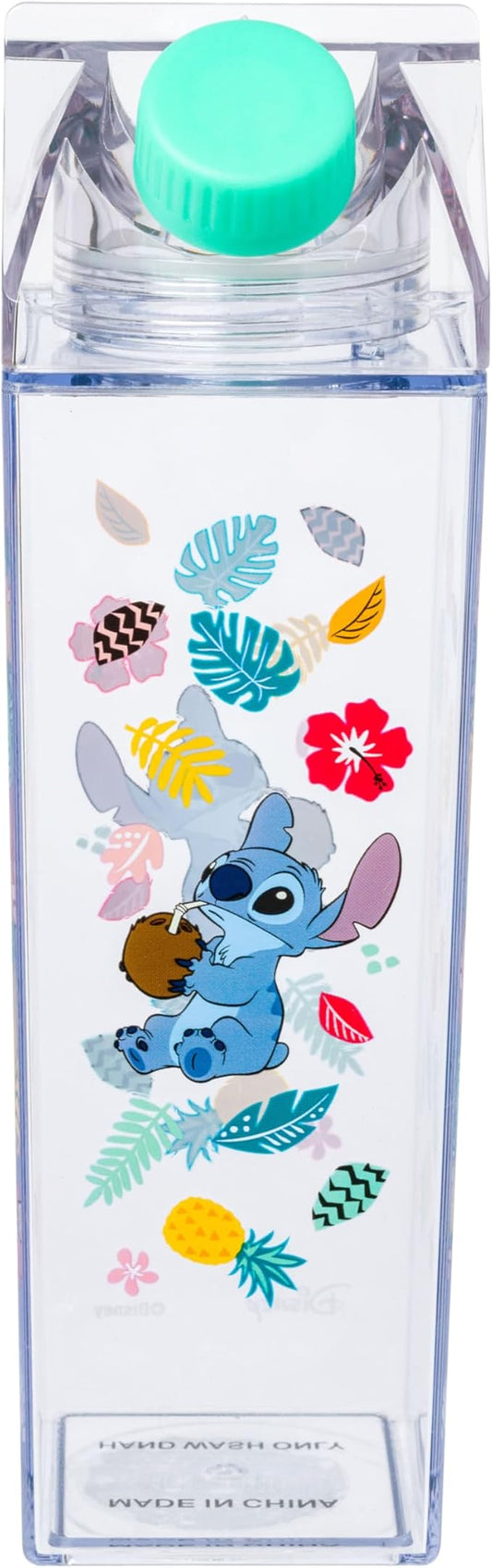 Silver Buffalo Disney Lilo & Stitch Tropical Plastic Milk Carton Bottle, 16.2 Ounces