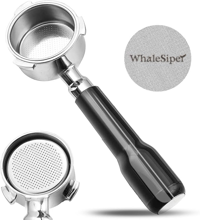 51mm Bottomless Portafilter & Puck Screen, 3-Ear Stainless Head, Compatible with CASABREWS CM5418, 3700Essential, 3700Gense Espresso Machines, Includes 304 Stainless Steel Filter Basket