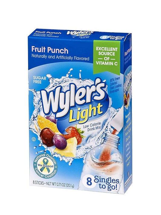 Wyler’s Light Singles-To-Go Sugar Free Drink Mix, Fruit Punch, 8 CT Per Box (Pack of 1)…