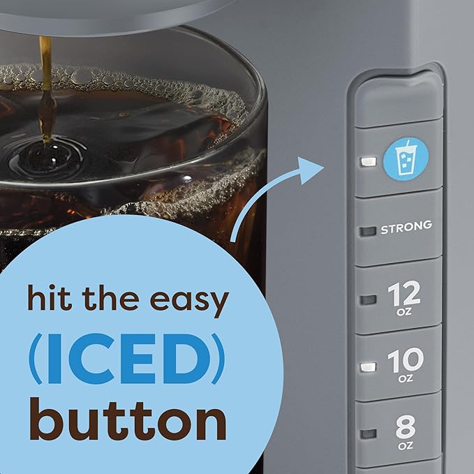 Keurig K-Iced Coffee Maker, Single Serve K-Cup Pod Iced Coffee Maker, With Hot and Cold Coffee Capabilities, Brews Any K-Cup Pod, Gray