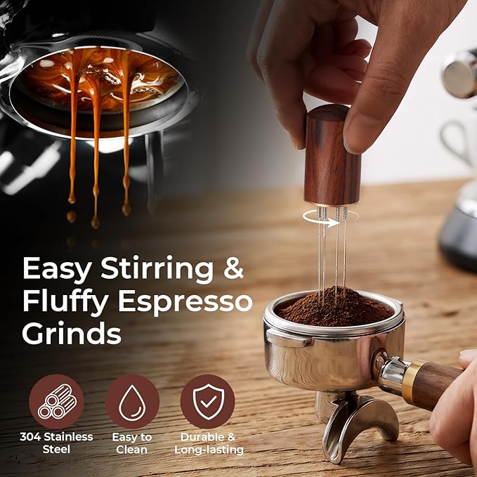 5PCS 58mm Espresso Accessories Kit,Espresso Tamper Tool,Coffee Distribution Tools,WDT Tool Espresso,Magnetic Dosing Funnel and Espresso Puck Screen,Fits 58mm Espresso Machine Portafilter (58mm)