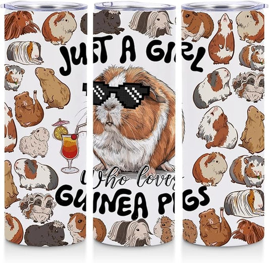 Guinea Pigs Stainless Steel Tumbler, Guinea Pigs Accessories Water Bottle Double Wall Travel Coffee Mug Vacuum Insulated Thermal Cup, Graduation Birthday Animal Lovers Gifts for Women