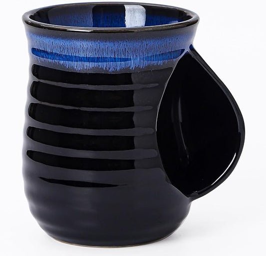 Mkour 21oz Large Ceramic Coffee Mugs, Handmade Tea Cups with Comfortable Handle for Office and Home, Microwave and Dishwasher Safe (Sky Blue)