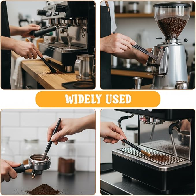2Pcs Coffee Grinder Cleaning Brush Dusting Espresso Machine Brush Barista Brushes Machine Cleaning for Barista Home Kitchen