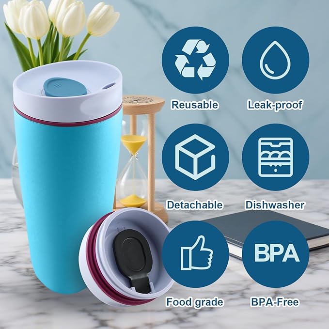 Replacement Lid for Owala SmoothSip Slider 20oz & 12oz, Top Cover Compatible with Owala 24oz Coffee Tumbler, Coffee Travel Mugs Leakproof Accessories, BPA-Free (Blue-Purple)