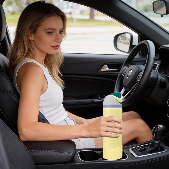 2PCS Silicone Water Bottle Boot, Compatible with Owala 24oz 32oz 40oz, Protective Anti-Scratch & Anti-Dent No Noise Sleeve Cover for FreeSip/Twist/Flip Water Bottles (Sunny Daze, 24oz)