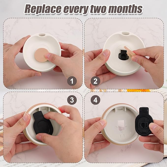 4pcs Slider Replacement Stopper for Owala SmoothSip Slider 20oz & 12oz, Silicone Seal Plug Compatible with Owala Coffee Insulated Cup Mouth Stopper Top Lid Gasket Plug Accessories BPA-Free (Black)