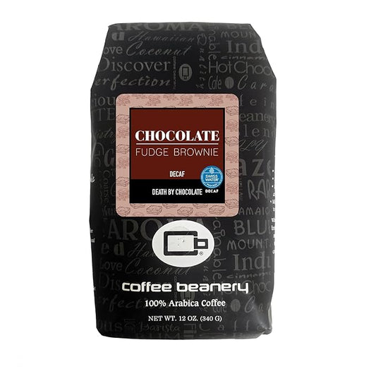 Chocolate Fudge Brownie Flavored Coffee SWP Decaf, Specialty Arabica Coffee, Medium Roast, 12 ounce, Automatic Drip (Ground)