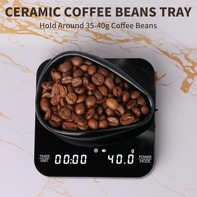 Coffee Bean Dosing Cup and Spray Bottle Kit - Ceramic Single Dosing Tray,Static Reducing Spray (Black)