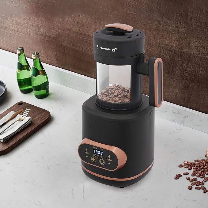 1500W Coffee Bean Roaster Machine, 100g Electric Bean Machine with Timer and Heating Adjustable, Roast Coffee At Home, Intelligent Control, 110V