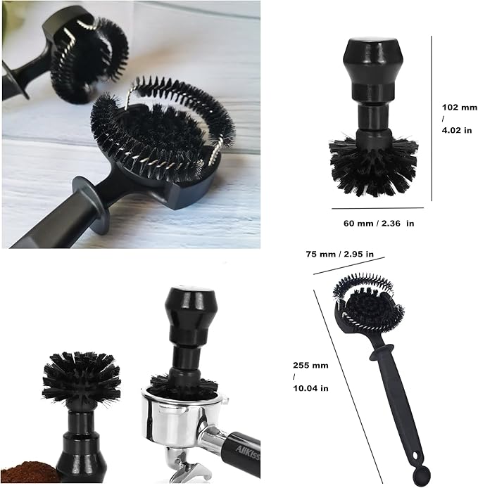 GCFTIFF Espresso Coffee Machine Cleaning Brush Set,Group Head Cleaning Brush,Coffee Portafilter Cleaning Brush,360°Nylon Bristle,Effectively Cleaning, Barista Cleaning Tools,58MM
