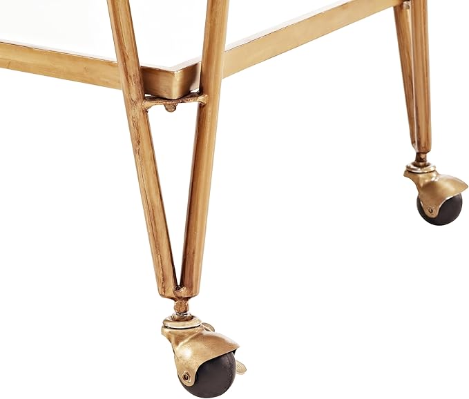 Linon Gina Mid-Century Bar Cart, Gold