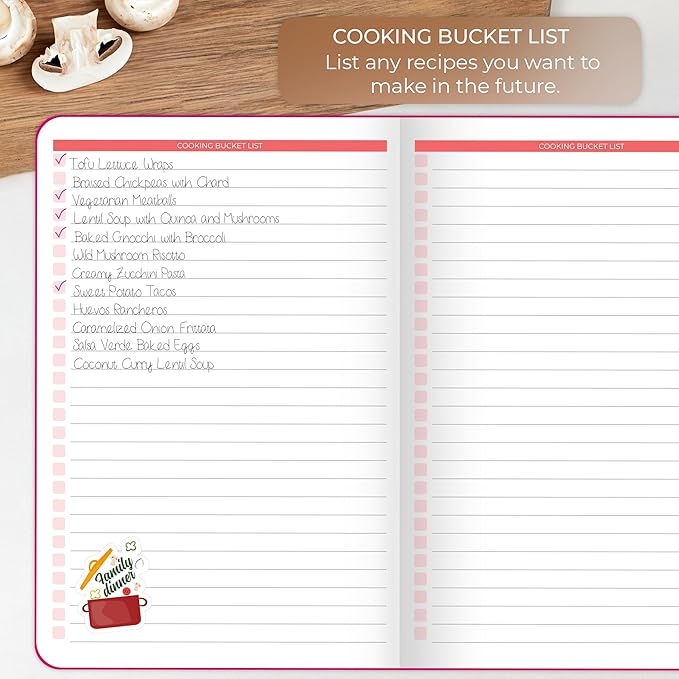 Clever Fox Recipe Book – Blank Family Cookbook – Empty Cooking Journal – Notebook Organizer to Write In Recipes – Medium, A5 (Hot Pink)