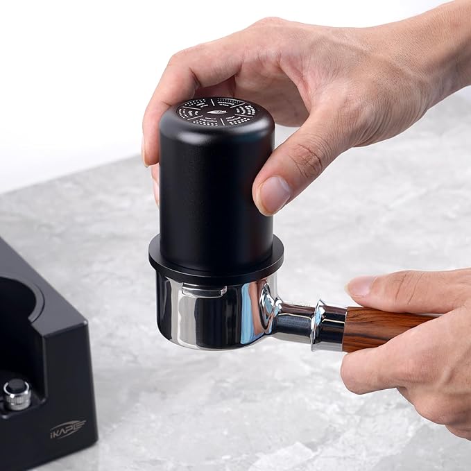 IKAPE 51MM, 54MM Espresso Dosing Cup, Compatible with All the 51MM to 54MM Portafilters, Espresso Coffee Accessory, Made of Aluminum (Black)