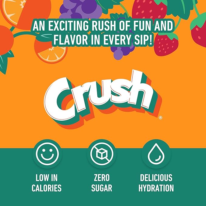 Crush- Powder Drink Mix - Sugar Free & Delicious (Cherry, 72 Sticks)